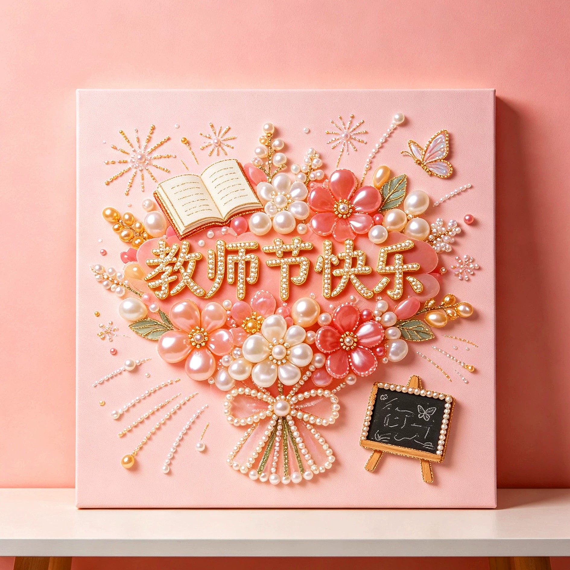 教师节珍珠画diy材料包立体创意高级感手工粘贴学生送老师礼物画