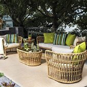 休闲户外花园沙发客厅铝合金座椅藤沙发组合室外粗架子别墅阳台躺