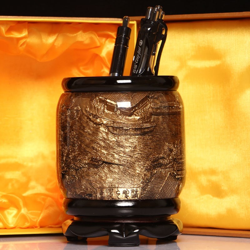 笔筒摆件旋转笔筒创意书房摆件z实用景区文化商务礼品教师节礼物