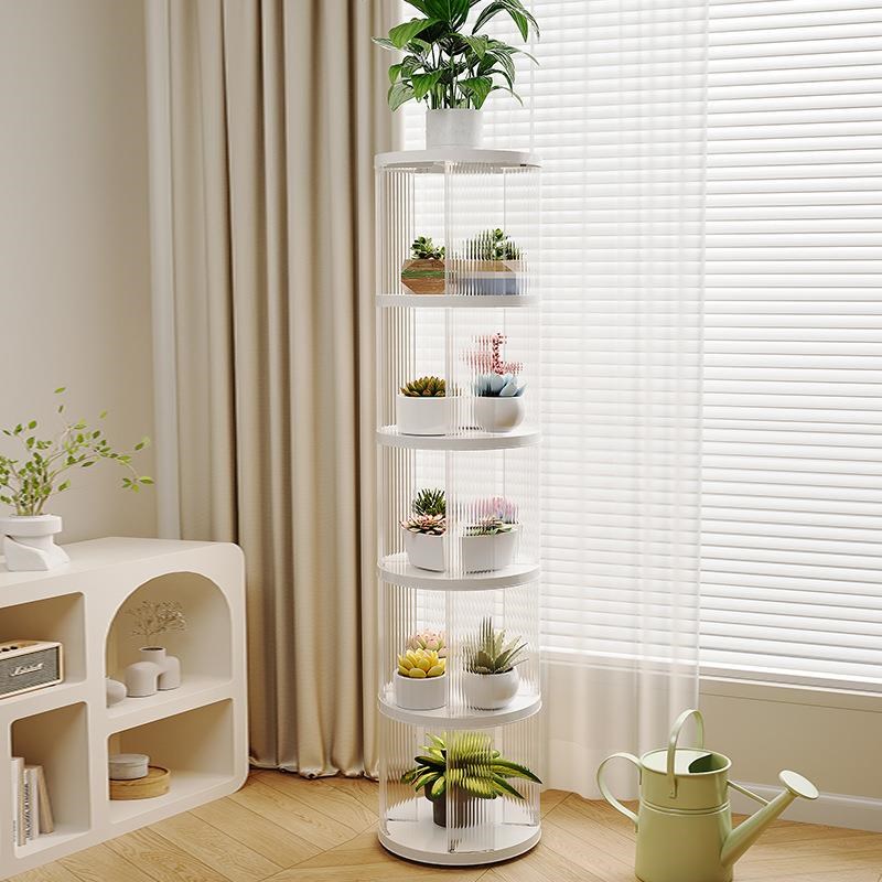 旋转置物架可移动阳台p花盆层架花架摆件塑料客厅多肉加厚收纳架