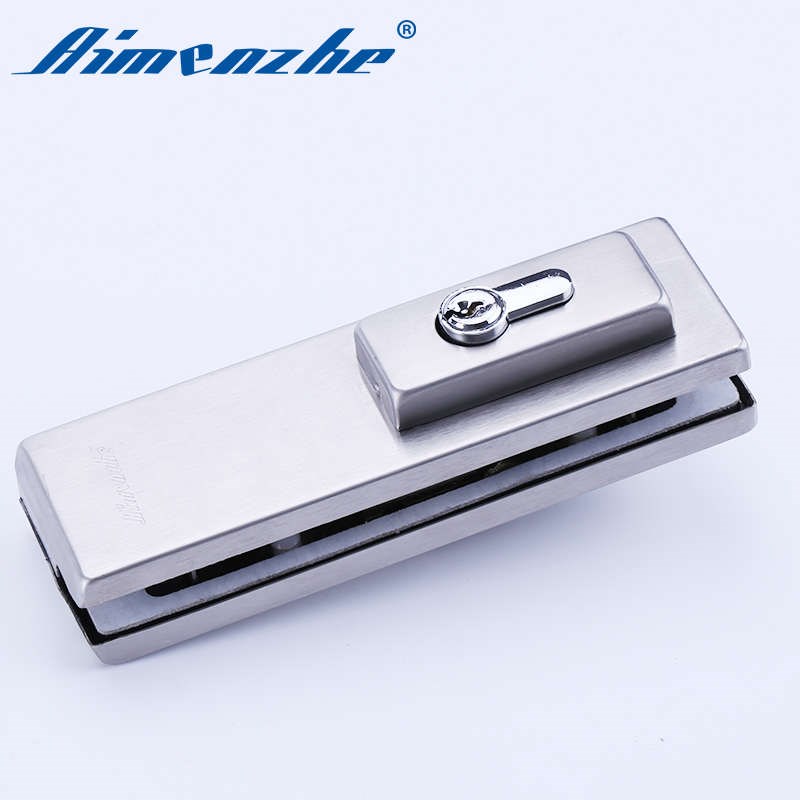 玻璃门双开门无框玻璃门锁夹地弹簧门夹推拉S门下夹锁地插销锁