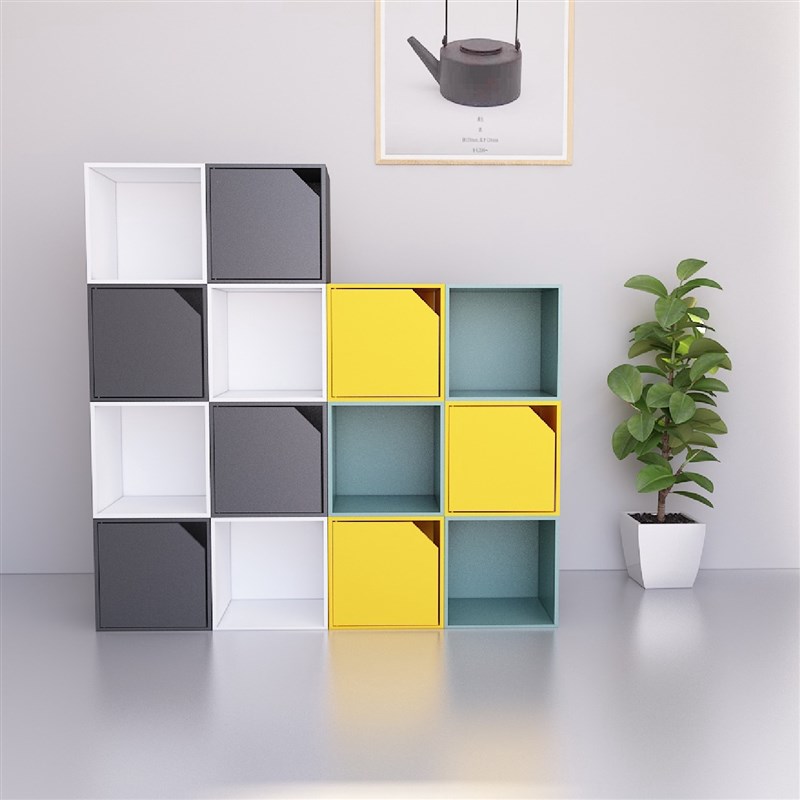 储物格子柜自由组合有门小柜子储物D柜落地书柜带门储物柜简约现