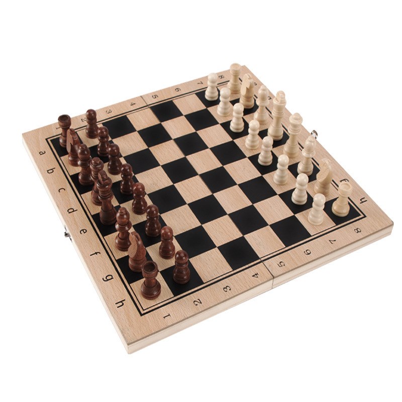 高档实木小学生比赛专用盒s装三合一国际象棋跳棋便携chess西洋棋