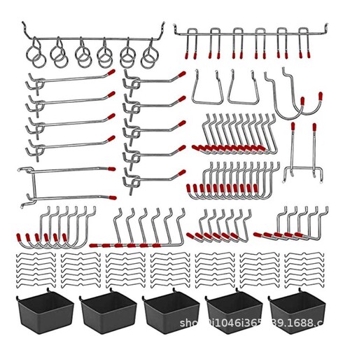 洞洞板挂钩洞洞板金属钩工具挂钩 Pegboard hook 114PCS