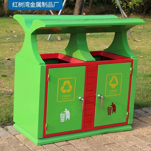 景区分类垃圾箱户外汽车烤漆金属垃圾桶小区环卫果皮箱厂家
