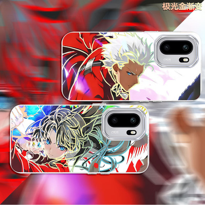 炫彩远坂凛适用一加ACE6T新款渐变Archer红OnePlus动漫二次元手机壳防摔极光变色龙1+ACE5至尊/ACE3保护套