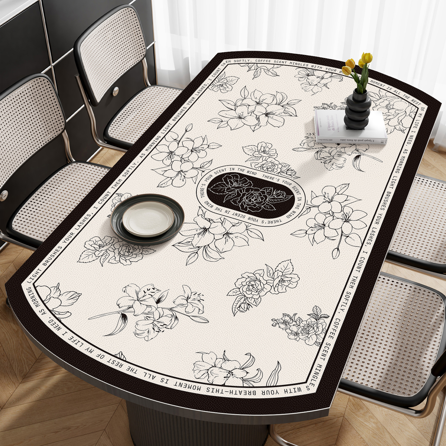 美式轻奢高级感椭圆形桌布