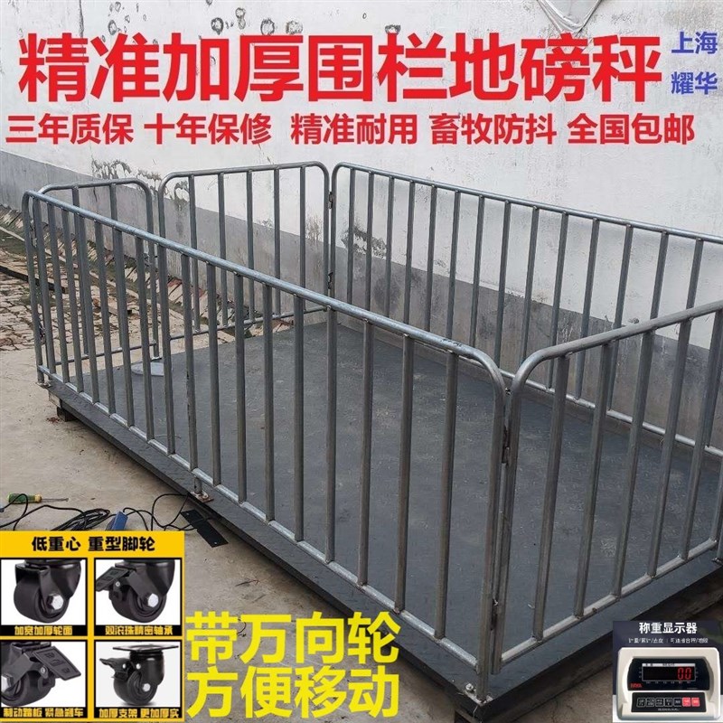 万向轮地磅秤称猪电子秤称牛地磅称称猪专用秤加R厚地磅3吨电子秤