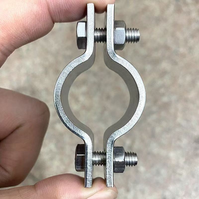 304不锈钢加厚抱箍电线t杆卡箍无柄管支架 管夹收紧管卡水管固定