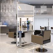 剪美发店镜台网红新款 店落地镜双面带台理发发镜子台面单发廊专用