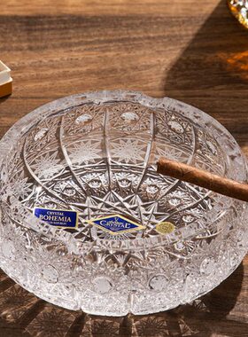 emi刻boh摆件水晶玻璃烟灰缸a缸高档进口雪茄烟捷花灰克手工欧式