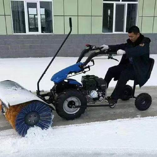 手推式扫雪机手扶除雪车电动扫雪机小型清雪机雪铲滚刷抛推