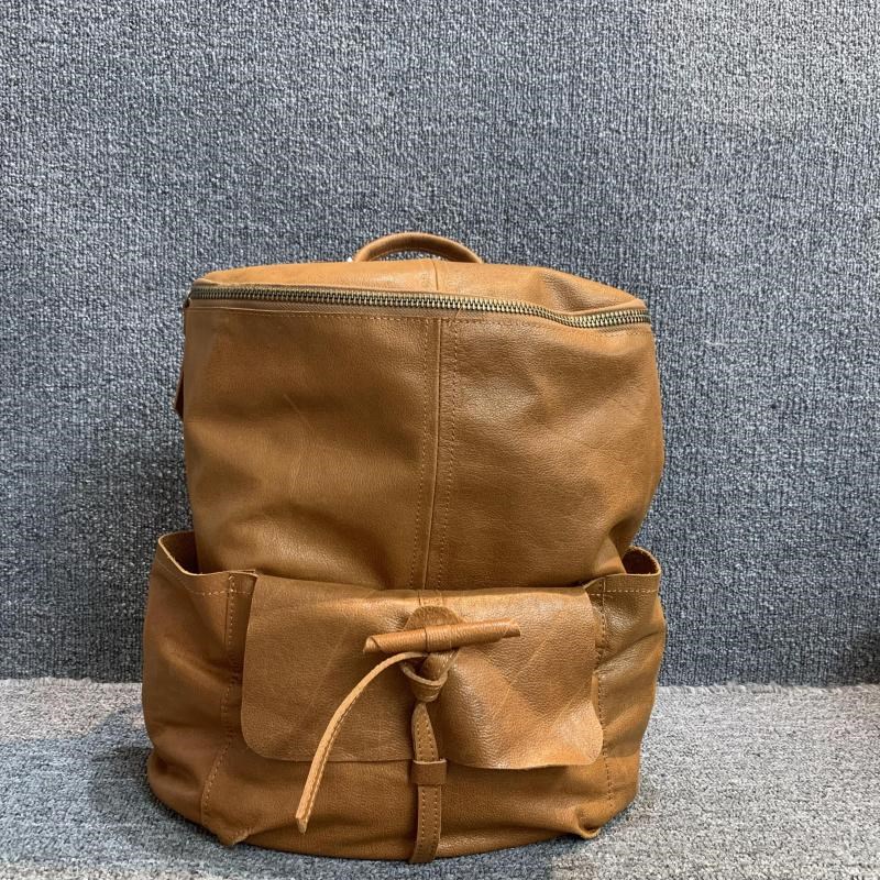 欧美风新款真皮背包百搭时尚x复古头层牛皮男女通用旅游双肩背包