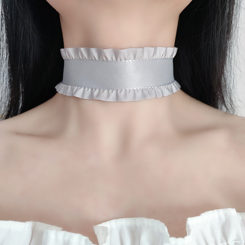 气质颈链宽边遮颈纹脖子装饰挡脖子疤痕颈部饰品荷叶X边脖链脖圈