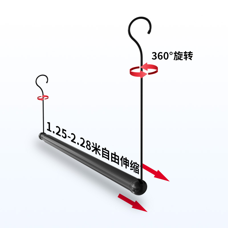 晒被子晾衣神器可伸缩单杆阳台室内折叠不锈钢防盗W网金属晒衣架