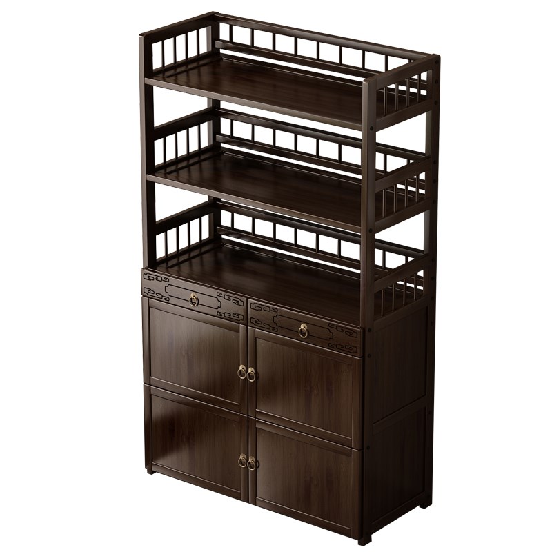 博古架小型茶柜置物架新s中式客厅茶叶茶具收纳架子茶室多层展示
