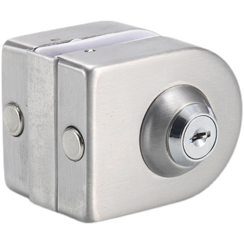 无框玻璃门锁单双门地锁免开孔办公室方锁钥匙旋钮插销锁热卖