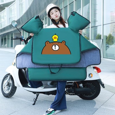 挡风被双面防水新款防雨加厚加绒加宽保暖通用电动车2021年冬季棉