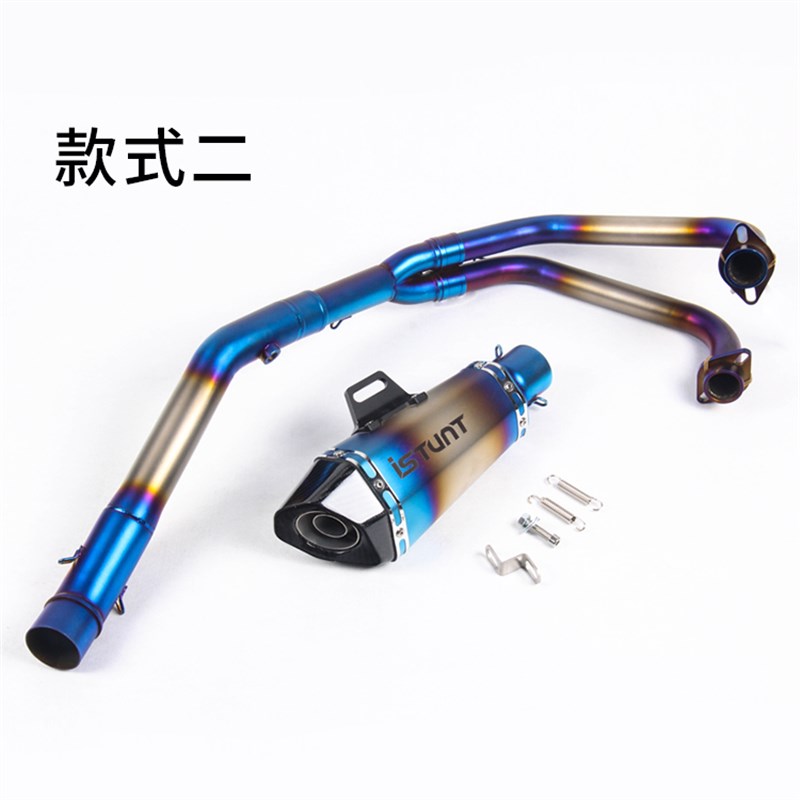 摩托跑车YZF-R3R25钛合金前段改装R3R25改装六角半回压全段排气管