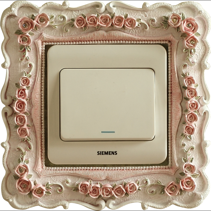 树脂开关贴欧式开关套装饰插座套墙壁田园彩色蕾丝韩国创意