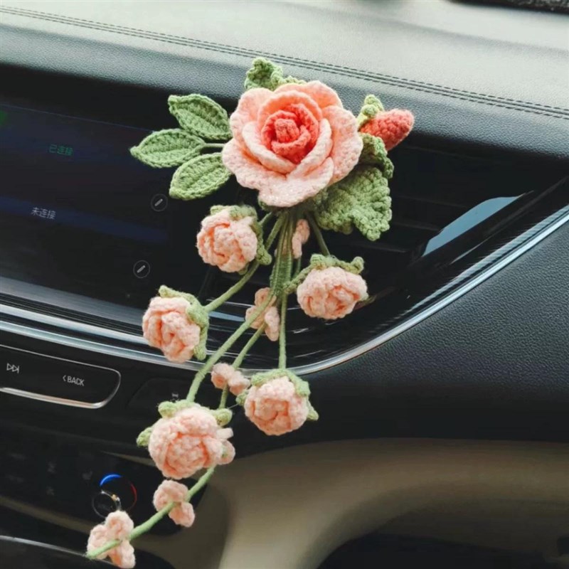 diy一路生花手工编织花束DIY材料包自制一路顺风摆件出风口夹全套