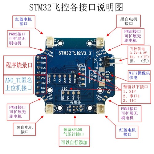STM32内核 单片机四轴 四轴开源开发板   820电机套件