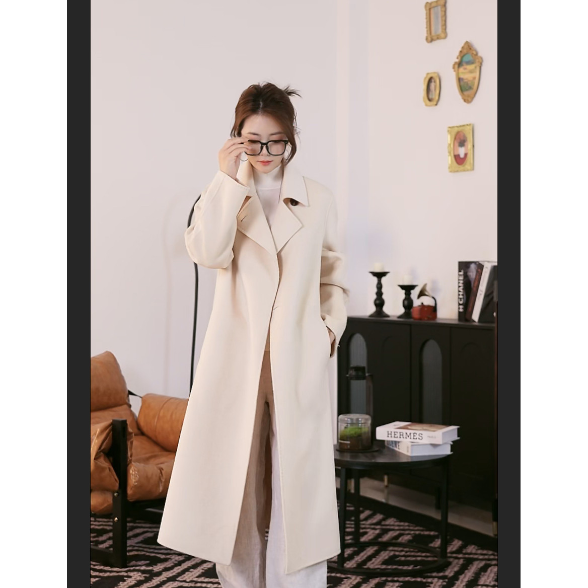 桐乡合盈 100%纯山羊绒大衣双面呢2025秋冬季高级感宽松外套女