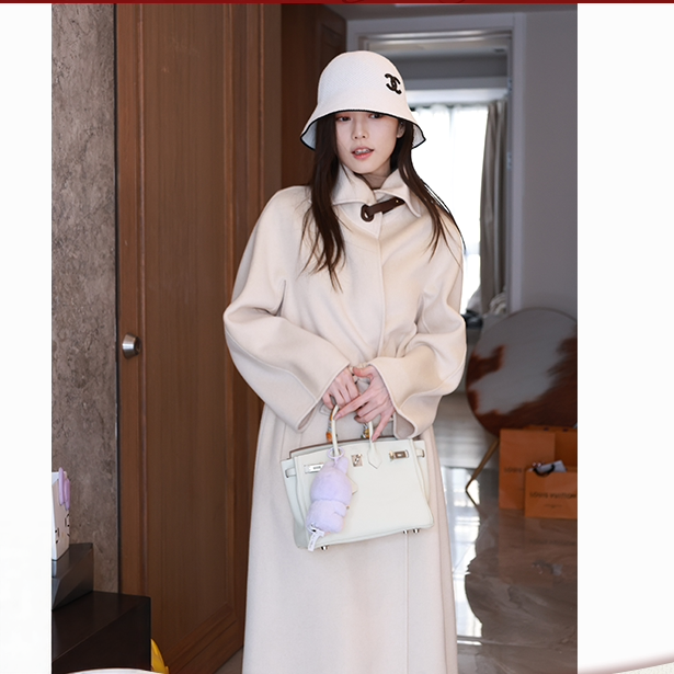 桐乡合盈山羊绒2025新款高端大衣女高品质毛呢外套长款高级感加厚