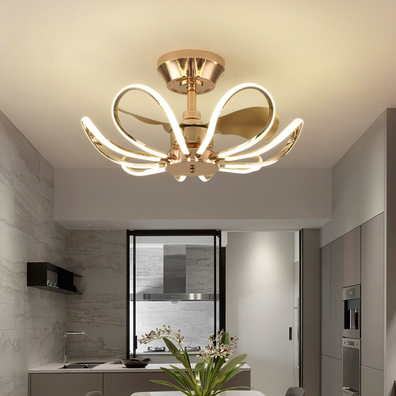 餐厅风扇灯吊扇灯客厅大风力吊灯带风扇家用一体智能天猫精灵吊扇