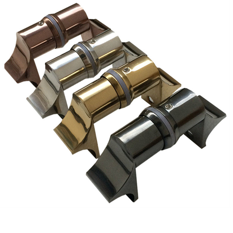 鸭舌脚配件把手侧装圆管玻璃门拉手不锈钢固定脚有框大门扶手弯脚