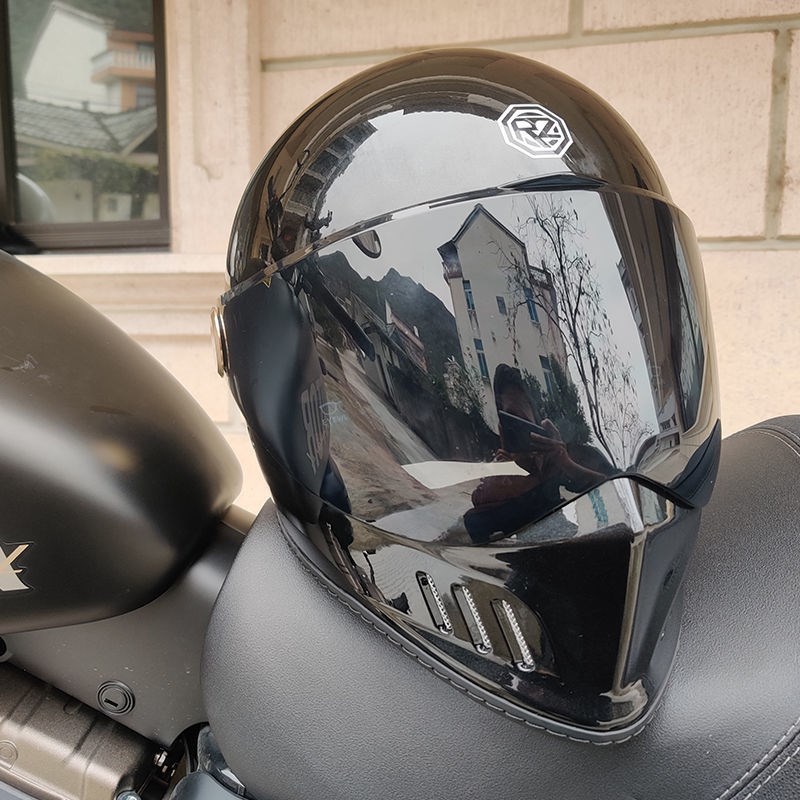 复古全盔摩托车哈雷网红头盔夏季机车电动车四季3C男女士机车跑盔