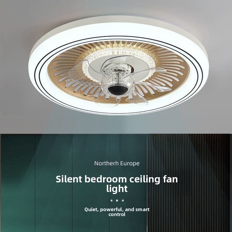 新款摇头卧室风扇灯吸顶灯现代简约餐厅卧室静音大风力电扇带灯