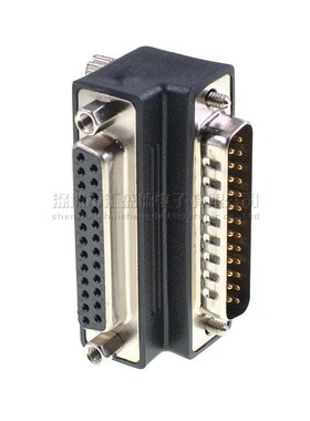 转换头D-SUB双排DB25公对母90度弯头转接头DB25公头母头RS232插头
