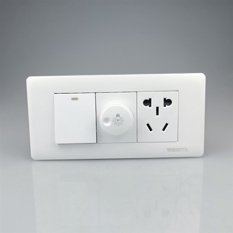 118型暗装调光开关一二三四位面板单开五孔插座带调节灯亮度开关