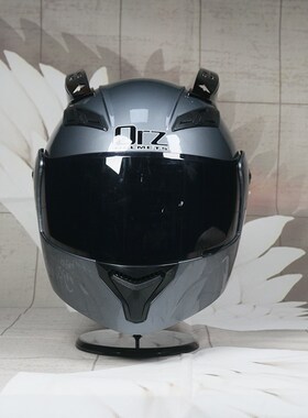 ORZ电动车头盔男女全盔双镜片情侣蓝牙机尾翼白色揭面赛辫蝴蝶结