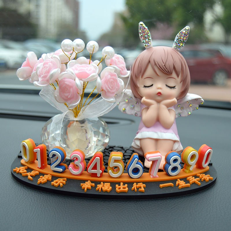 汽车临时停车号码牌可爱高级感挪车电话牌创意车内摆件移车卡女士