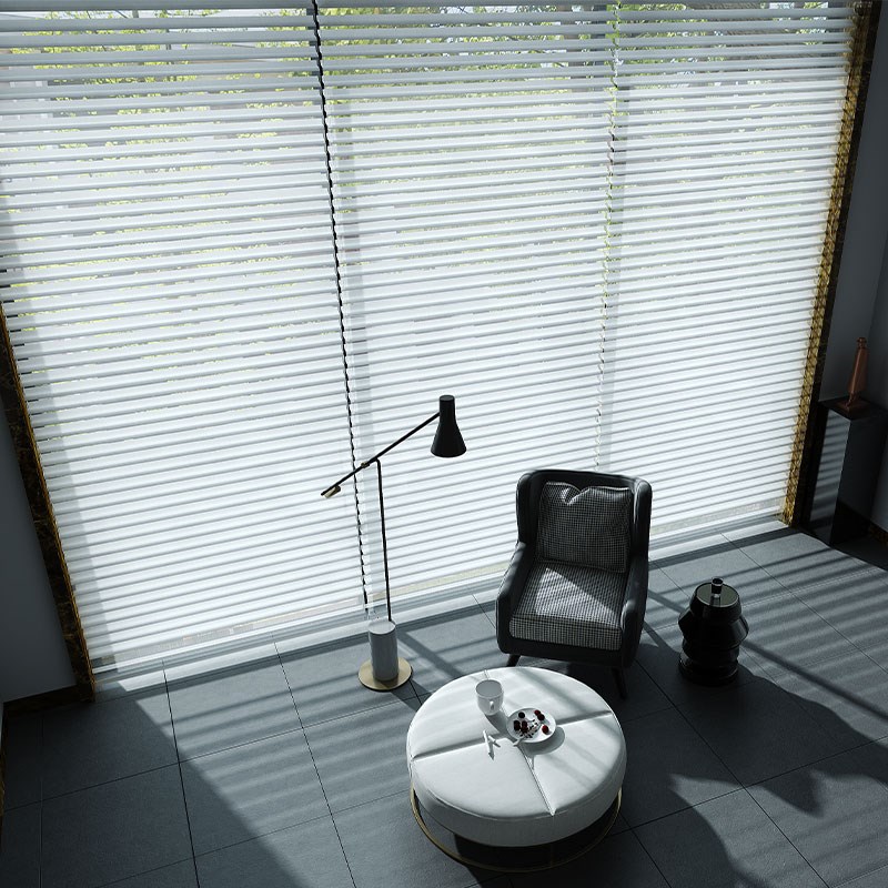 电动香格里拉窗帘柔纱百叶帘免打孔办公室卫生间客厅卧室遮光卷帘