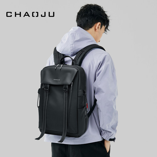 潮句chaoju新款双肩包男轻便通勤书包大学生女电脑背包户外旅行包