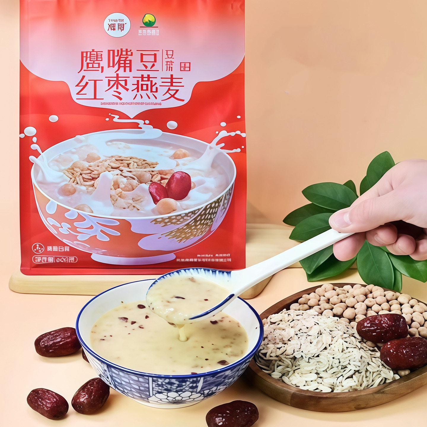 鹰嘴豆&middot;红枣燕麦豆奶粉新疆木垒天山奇豆熟粉早餐粥冲饮600g包邮