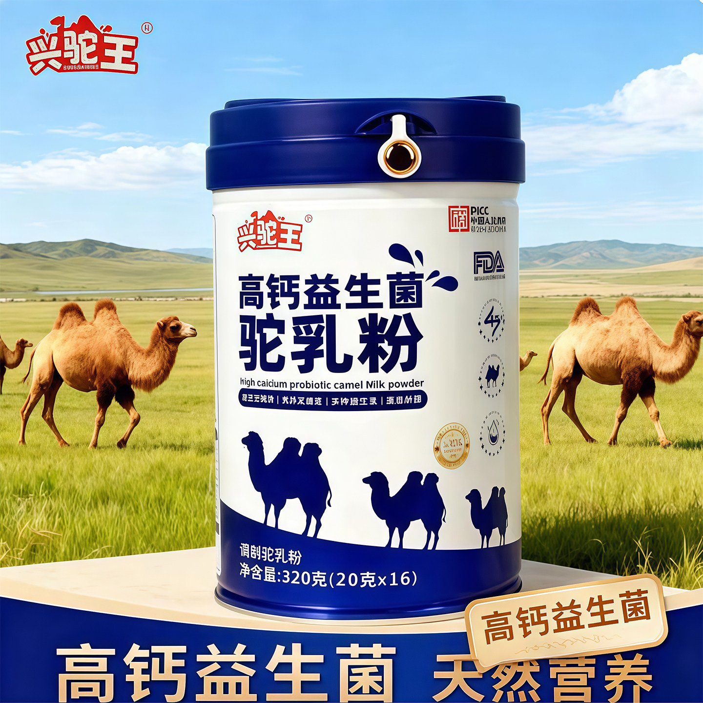 新疆高钙益生菌中老年骆驼奶粉图片