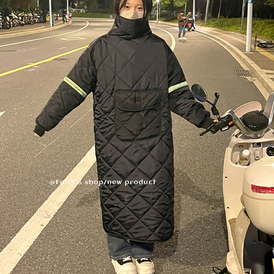 电动车挡风被冬季加厚防水全包围连帽款防风衣男女通用防寒服保暖