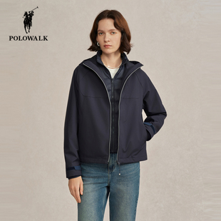 POLOWALK两件套羽绒服女25冬季新款保罗女装立领百搭休闲连帽外套