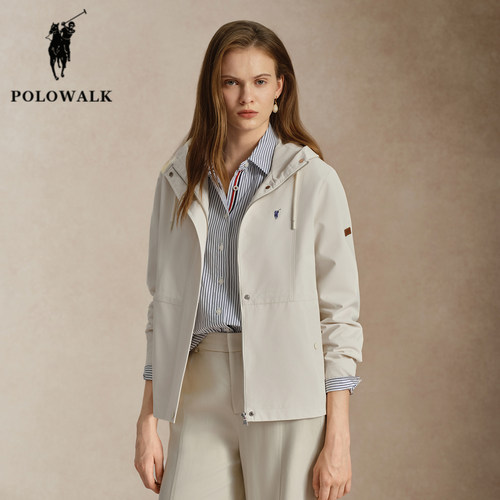 POLOWALK秋季新品连帽休闲外套女