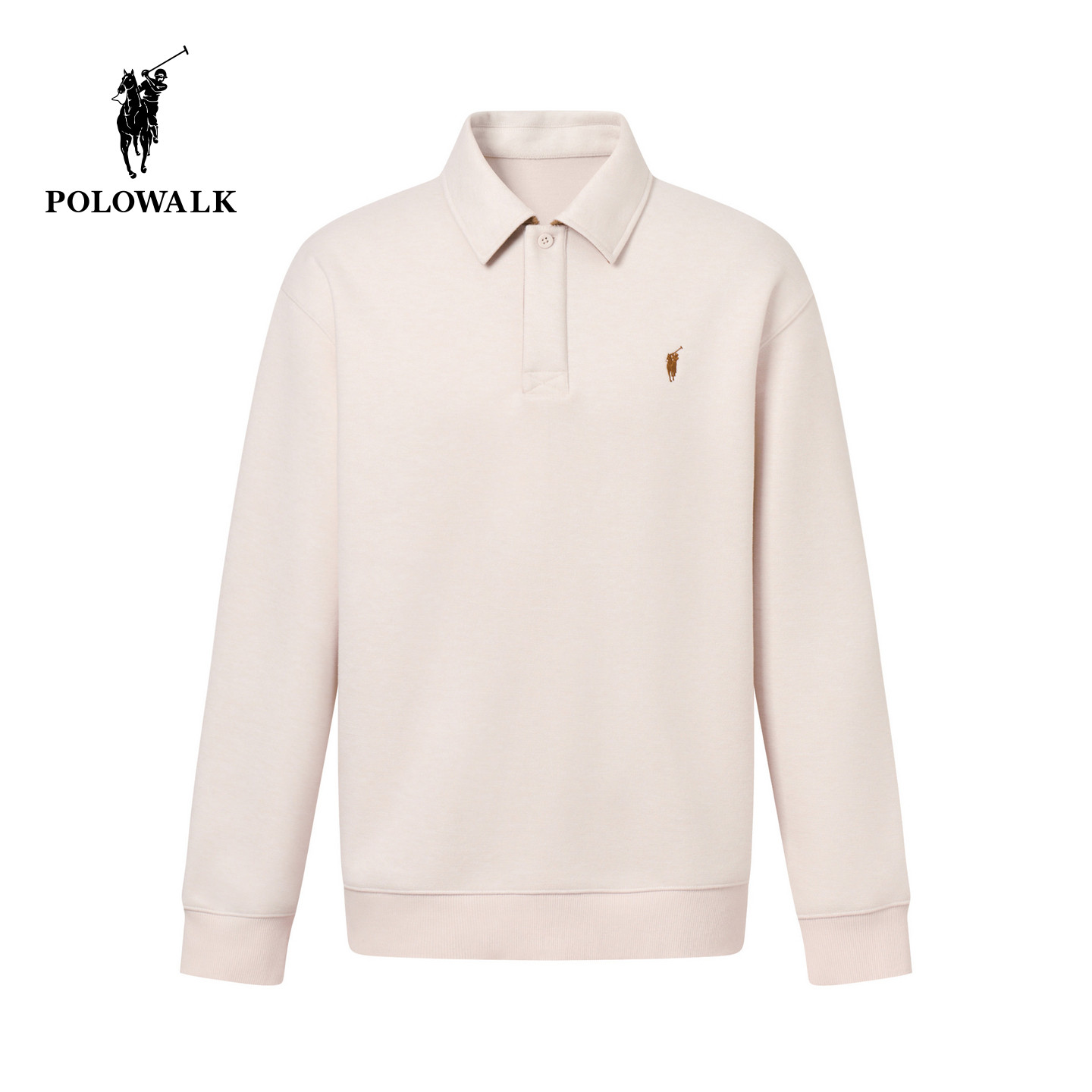 POLOWALK男士翻领卫衣2026秋季新款保罗男装简约休闲纯色套头上衣