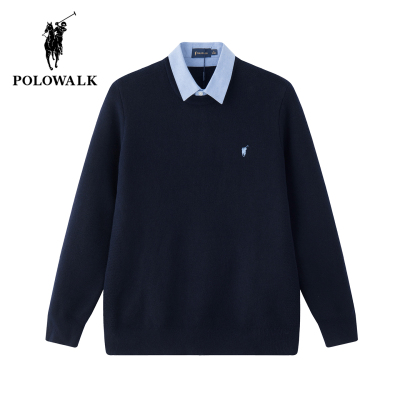 POLOWALK秋冬新品假两件针织衫