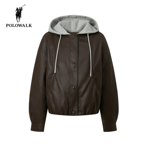 POLOWALK冬季新品翻领拼接羽绒服