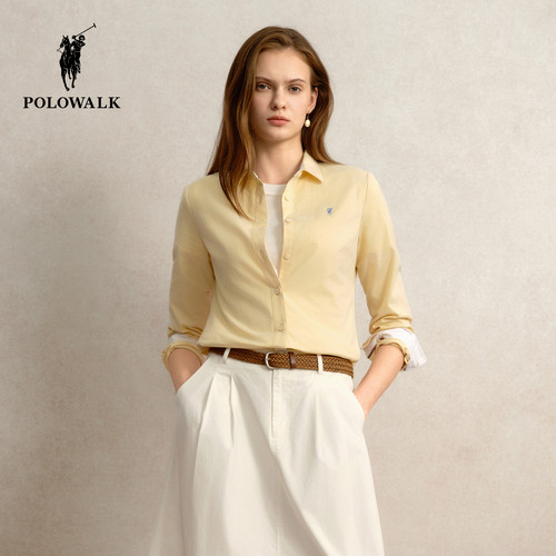 POLOWALK秋季新品翻领长袖衬衫女