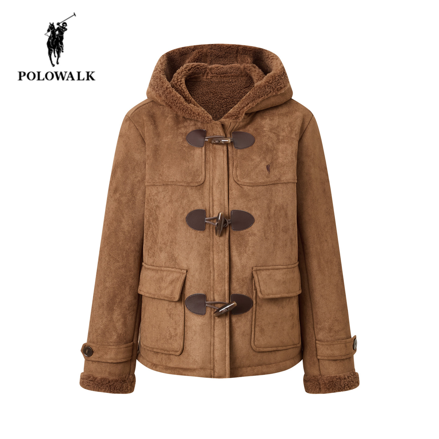 POLOWALK连帽外套女2025秋季新款保罗女装时尚复古加绒保暖短上衣,女装/女士精品,短外套,淘宝优惠券,粉丝福利购,淘宝优惠卷