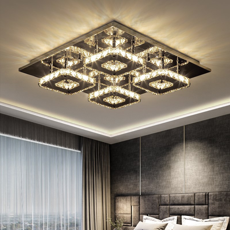 客厅灯2025新款水晶灯长方形大灯led吸顶灯简约现代大气家用灯具