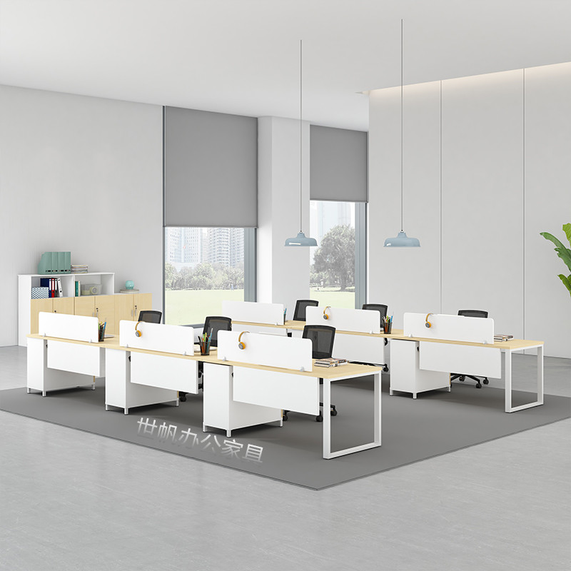 现货速发质尚1.2米职q员办公桌椅组合简约四人办公室家俱员工工作